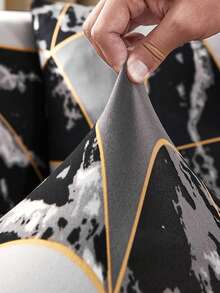 1pc High Elastic Printed Sofa Cover, Removable Stretch Full Wrap Fabric Sofa Slipcover Set With 1pc Pillow Case (Pillow Insert Not Included), Suitable For Single/Double/Three-Seater Sofa, All Seasons