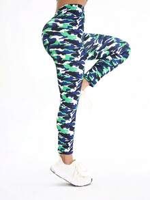 3 条装运动休闲女式紧身裤，高弹力柔软舒适瑜伽裤，带百搭迷彩印花，非常适合健身、跑步、锻炼、健身房、徒步旅行、露营、户外活动、派对