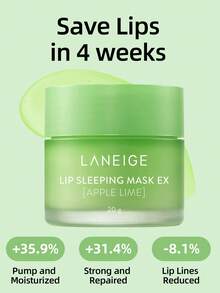 Laneige K-Beauty 20g 唇部睡眠面膜 滋養保濕 維生素C、穆魯穆魯油與乳木果油、抗氧化，適用脫皮乾燥唇部，簡約時尚實用多功能，唇部護理，蘋果青檸 - Apple Lime - 查看 4