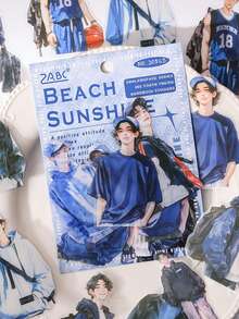 4pcs Shulan Step Series Sticker Pack, Various Themed Boy Styles, Transparent PET Planner Sticker Set Perfect For DIY Scrapbooking, Stamping & Accessory - one-size - View 3