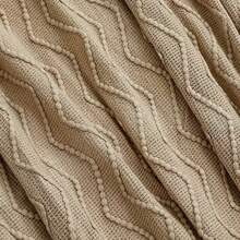 1pc Wave Pattern Shawl Blanket With Tassels - Soft & Cozy, Suitable For Bedroom, Dorm, Living Room, Bedding Decor, Holiday Gift - Fits Sofa, Bed, Office, Camping And Travel