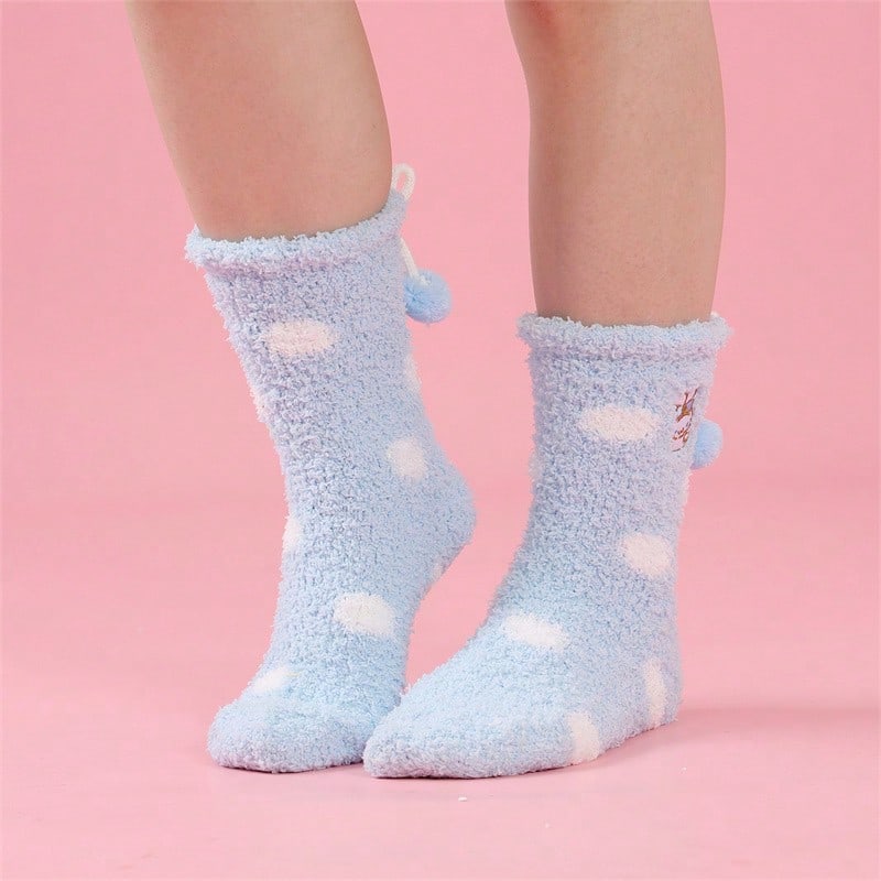 Sanrio Cartoon Schlaf Socken Cinnamoroll süße Plüsch Socken, gepolstert warm Socken für Zuhause, flauschige Boden Schlaf Strümpfe, Weihnachtsgeschenke