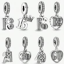 1 Piece Of Birthday/Anniversary Series Charm Silver Plated FIT Bracelet Necklace DIY Jewelry Birthday Gift Anniversary Gift