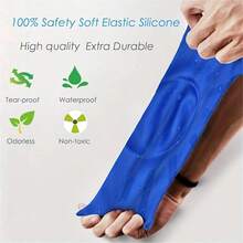 Unisex Waterproof Swimming Cap - High Elasticity, Ear Protection, Long Hair Coverage - Large Silicone Snorkeling Cap, Swimming Pool Floating Accessory, Water Sports Gear - Multicolor - View 5