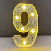 1 set 1-100 ans 21,8 cm Bougie d'anniversaire à led et paillettes argentées, lampe de numéro pour fiançailles/mariage/anniversaire, décoration d'éclairage de fête d'anniversaire
