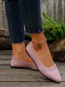 Nuevos zapatos planos de vacaciones elegantes y sólidos con volantes/volantes, adecuados para uso tanto en interiores como en exteriores, para todas las estaciones