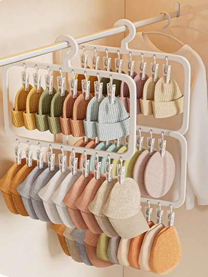 1 pièce Support à vêtements pour bébé antidérapant sans couture, avec des pinces de forme de dessin animé, système de rangement pour armoire, cadeau d'anniversaire/Noël, de confiance pour les mamans, porte-chaussettes