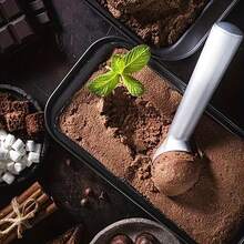 Non-Stick Aluminum Ice Cream Scoop With Freeze-Resistant Handle, Heavy Duty Design, Easy To Clean, Suitable For Ice Cream, Cookie Dough, Smoothies, Almonds (Silver)