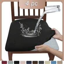 6 pièces Housse de siège de chaise universelle imperméable en soie de lait, housse de siège de chaise de couleur unie brossée et très élastique, housse de chaise douce et confortable, anti-poussière et anti-salissure, convenant aux chaises de salle à manger, aux bureaux et à la décoration de la maison, housses de chaises de salle à manger, ensemble de 4 housses de chaises de salle à manger