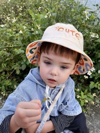 Baby Sun Hat Double-Sided Wear Bucket Hat Basin Hat Baby Sun Hat Spring And Summer Models Baby Bucket Cap Double Sided Print