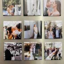 Custom Photo Magnets - 2 X 2 Inch Square Personalized Fridge Magnet Set, Family Photo Gift, Wedding Favors, Bride And Groom Keepsakes - Multicolor - View 2