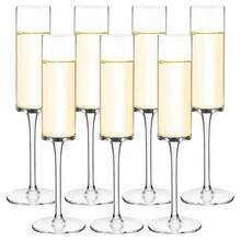 可重复使用的 5.5 盎司亚克力条纹香槟杯，坚固耐用的高脚杯，现代而优雅，适合婚礼、周年纪念、圣诞节、生日派对