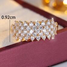 1pc Women's Fashion Luxury Zirconia Ring, High-End Party Jewelry, Holiday Gift