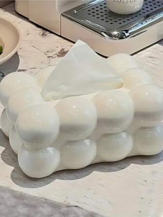 1pc Creative Bubble Square Tissue Box Cover Holder For Bathroom Vanity, Dressing Table And Car