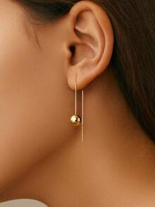 1 Pair Minimalist 925 Sterling Silver Ball Pendant Earrings, Suitable For Daily, Work And Date, Luxury Gift - Earrings - View 1