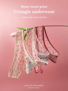 3pcs Set Fruit & Butterfly Print Comfy Minimalist Casual/Sportswear Women Underwear Briefs Bikini, Sexy - Multicolor - View 6