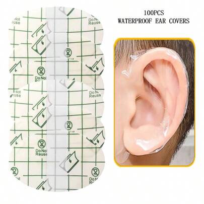 100pcs Of Advanced Waterproof Ear Covers - Odorless, Soft And Comfortable, Suitable For Swimming, Showering And Washing Hair Waterproof & Swimming Ear Protection Cover - Durable Disposable Ear Covers