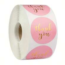 500pcs Pink Thank You Stickers -1" Round SealLabels For Envelopes, Gift Wrapping & Crafts Mother's Day Gifts ,Teacher Gifts Packaging