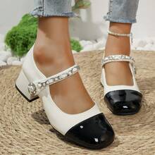 Einfarbige Preppy Schulmädchen Mary Jane Schuhe, bohemianischer Frühlingsneuankömmling vielseitiger französischer Stil High Heel kleine Lederschuhe, Plateausohlen