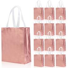 7.8 英寸 X 3.9 英寸 X 9.8 英寸可重复使用礼品袋，带手柄，适合生日、圣诞派对礼物，3/12 件 - 彩色 - 查看 11