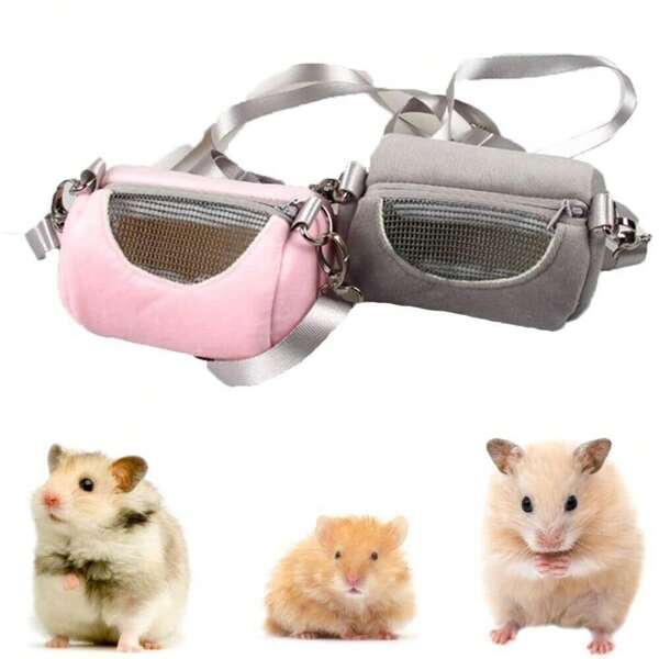 Hamster Transporttasche rund Umhängetasche tragbare Hamster Haustier Tasche mit verstellbarem Schultergurt Kleintierbedarf