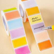 Approx. 500pcs Colorful Label Stickers, Waterproof Self-Adhesive Labels For Handwritten Names, Index Stickers, Storage & Organization,School Supplies,Back To School