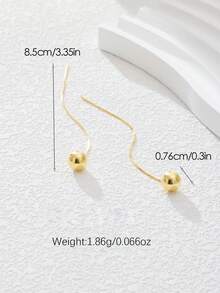 1 Pair Minimalist 925 Sterling Silver Ball Pendant Earrings, Suitable For Daily, Work And Date, Luxury Gift - Earrings - View 5