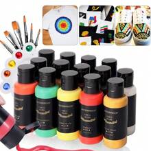 Ensemble de peinture tissus vibrant de 14 couleurs avec pinceaux, palette et planche à dessin - 14/26 couleurs, chaque tube de 30ml/1,01oz, pigment riche, parfait pour les artistes, les artisans, les étudiants, produits artisanaux, peinture sur vêtements, ensemble de peinture acrylique pour tissus, 12/24 couleurs, ensemble de peinture pour tissus de 12ml/0,4oz, rentrée scolaire, fournitures scolaires