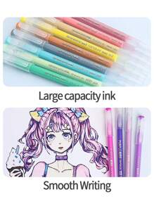 256/202/162/36/9/6 couleurs Set de stylos gel couleur dégradé avec baril transparent 0,6 mm pointe bille marqueur surligneurs. Convient pour le dessin, la mise en évidence, la prise de notes d'étudiants, la réalisation de manuels, l'usage de bureau, rentrée scolaire