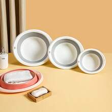 1pc Foldable Silicone Basin, Portable Collapsible Washbasin For Face Washing, Vegetable Washing, Foot Soaking, Multi-Purpose, Suitable For Dorm