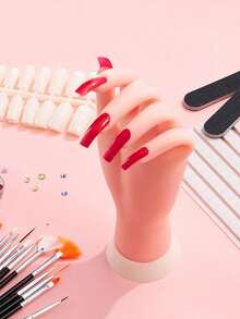 Right Hand Flexible Fingers Nail Art Practice Model, Fake Hand Display Model For Nail Art Creation, Left Hand Nail Art Tool - Multicolor - View 4