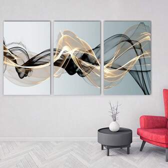 1/3 pièces Affiches d'art abstrait moderne avec cadre en option, art noir et blanc, décoration murale, art mural abstrait, grande peinture abstraite murale