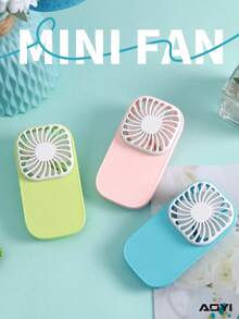 AOYI 1 pieza Ventilador portátil de mano alimentado por batería con 1 velocidad, diseño sencillo para uso al aire libre - Multicolor - Ver 1