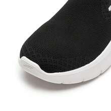 Skechers 女式 Go Walk Flex 一脚蹬休闲鞋，低帮，轻便，舒适步行鞋 124957-BKW - 黑色 - 查看 8