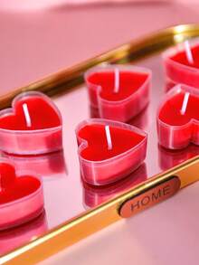 EXCLUSIVO: Caja del amor eterno de mamá - 9 velas con aroma en forma de corazón, frascos de vidrio reutilizables, regalo perfecto para hija/madre para cumpleaños y Día de la Madre - Rojo - Ver 2