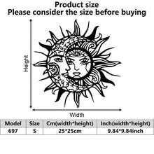 1 件太阳和月亮金属墙饰 - 神秘符号，非常适合家居和户外装饰，浪漫情人节或生日礼物，小屋和牧场风格，非常适合房间装饰 - 彩色 - 查看 12