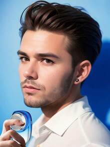 Kemei 科美KM-C59男士电动剃须刀 USB充电 数显功能 小巧便携 适合商务出差 男士节日礼物 - 藍白色 - 查看 3