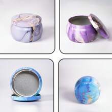 12 Peças Latas de Metal com Padrão de Mármore, 127g - Ideal para Fabricação de Velas DIY, Joias e Armazenamento de Artesanato, Cores Variadas com Designs Elegantes em Mármore, Recipientes para Velas DIY|Latas com Design Marmorizado|Latas de Armazenamento de Metal