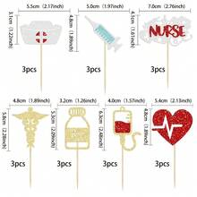 21pcs Nurse Cupcake Toppers Happy Nurse Week Nursing Graduation 2025 Cupcake Picks Thank You For Medical Nurse Themed Birthday Party Cake Decorations Supplies - Multicolor - View 3