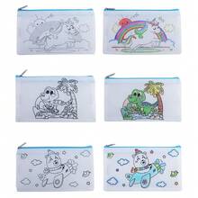 1 套 DIY 涂鸦包套装 - 彩色可重复使用动物艺术派对礼品袋 - 无纺布帆布袋，返校 - 彩色 - 查看 6