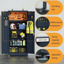 VCGGAIP Werkzeugschrank mit 2 Türen und 4 verstellbaren Regalen Aufbewahrungsschränke Garagenschränke abschliebbar Metallschrank für Büro Zuhause Garage Dunkerau - Dunkelgrau1 - Übersicht 4