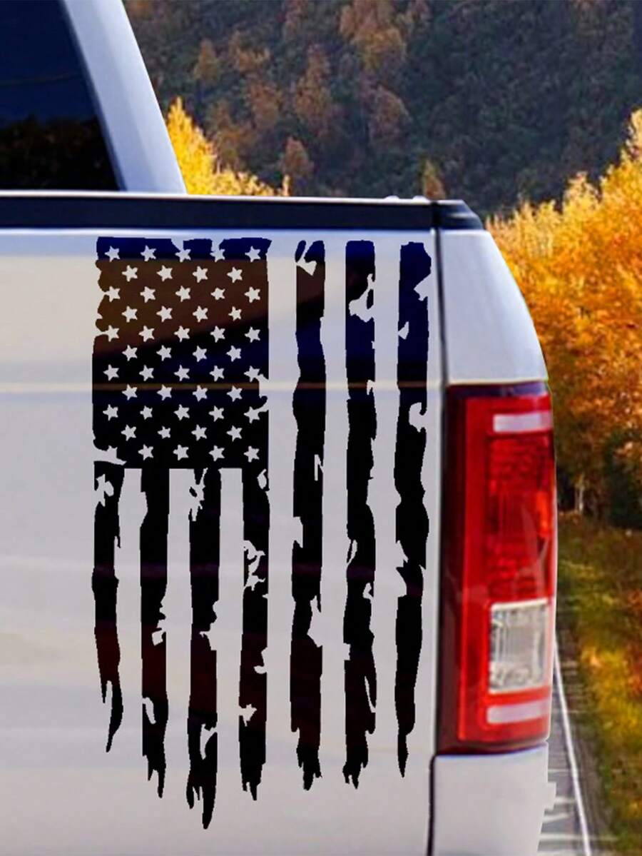 Truck Off-Road Rear Trunk Stripe Decal Sticker, Large Car Body Sticker - Black - View 1