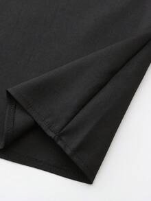 Islamiska muslimska arabiska herrrock långärmad broderad stativkrage arabisk thobe för män - Svart och Vitt - Visa 8