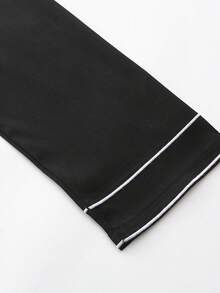 Islamiska muslimska arabiska herrrock långärmad broderad stativkrage arabisk thobe för män - Svart och Vitt - Visa 6