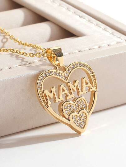 1 pieza Collar colgante minimalista y elegante de "MOM", accesorio versátil adecuado para reuniones, fiestas, vacaciones, regalos para familiares y amigos, uso diario