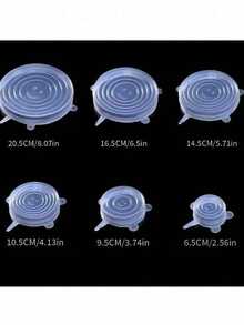 6pcs Silicone Stretch Lids, Food Bowl Covers, Reusable Food Saving Covers, Stretchable Multifunctional Fruit And Vegetable Fresh-Keeping Cover, Sealed Preservation Cover, Fruit Keeper, Storage Container, Reusable, Kitchen Accessories - Multicolor - View 5