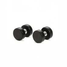 3 Pairs Men's Wooden Imitation Gauge Dumbbell Stud Earrings 6-12mm - Multicolor - View 13