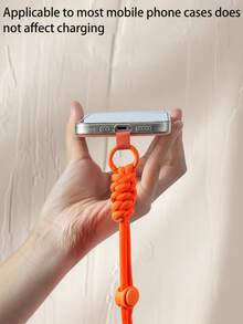 1 pieza Cordón ajustable para teléfono móvil, cuerda corta tejida a mano, anti-robo y anti-caída, funda universal duradera para teléfono móvil - Correa corta para teléfono móvil - Ver 4