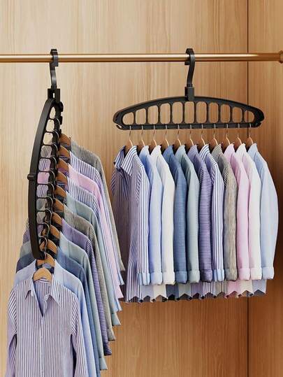 Multifunctional 360° Rotatable Space-Saving Perforated Clothes Hanger Clothes Drying Rack Storage Rack, Student Dormitory Home Space-Saving Spiral Plastic Clothes Hanger, 1 Storage 11 Clothes, Suitable For Home, Dorm And Travel - Foldable Pants, Shirts And Skirt Drying Rack