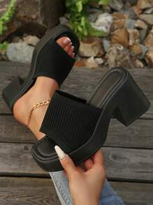 Waterproof Platform Casual Slippers For Women, Open Toe High Heel Slides, Summer New Arrival
